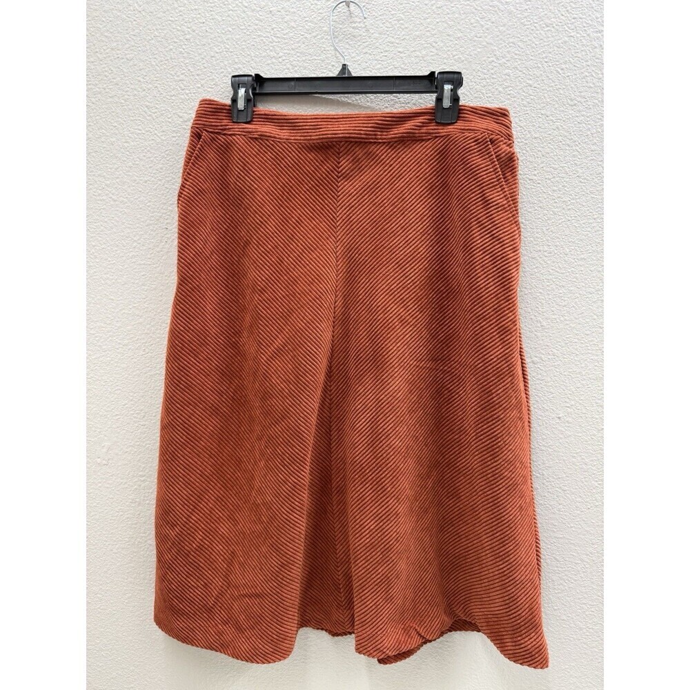 Prologue Size 14 Skirt Rust Orange Corduroy Midi Pockets A Line Zippered